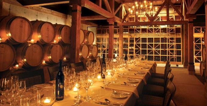 private dinner in trius wine cellar